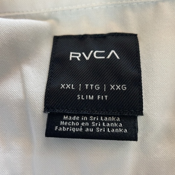 RVCA That’ll Do Stretch SS button down shirt. White. XX Large slim fit. NWT - Picture 5 of 7